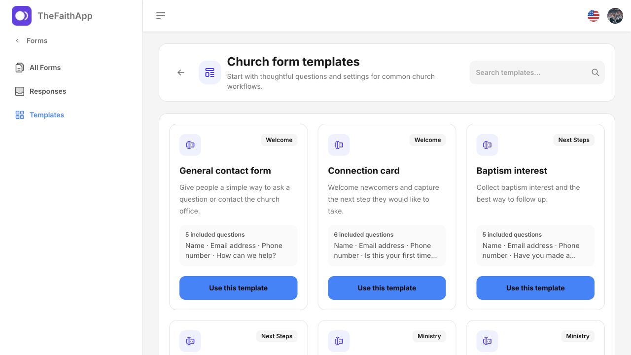 TheFaithApp church form template library